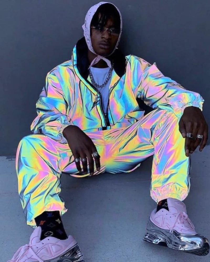 Vibrant Reflective Techwear Jacket -  durable urban jacket - Reflective Techwear Jacket in Black for Urban Fashion - View 5