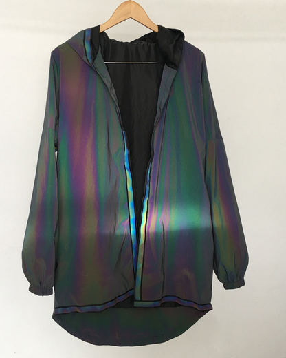 Vibrant Reflective Techwear Jacket -  techwear jacket - Reflective Techwear Jacket in Black for Urban Fashion - View 15