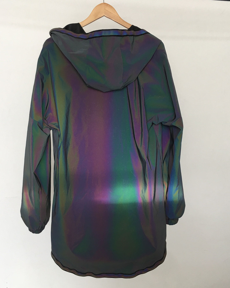 Vibrant Reflective Techwear Jacket -  urban style - Reflective Techwear Jacket in Black for Urban Fashion - View 16