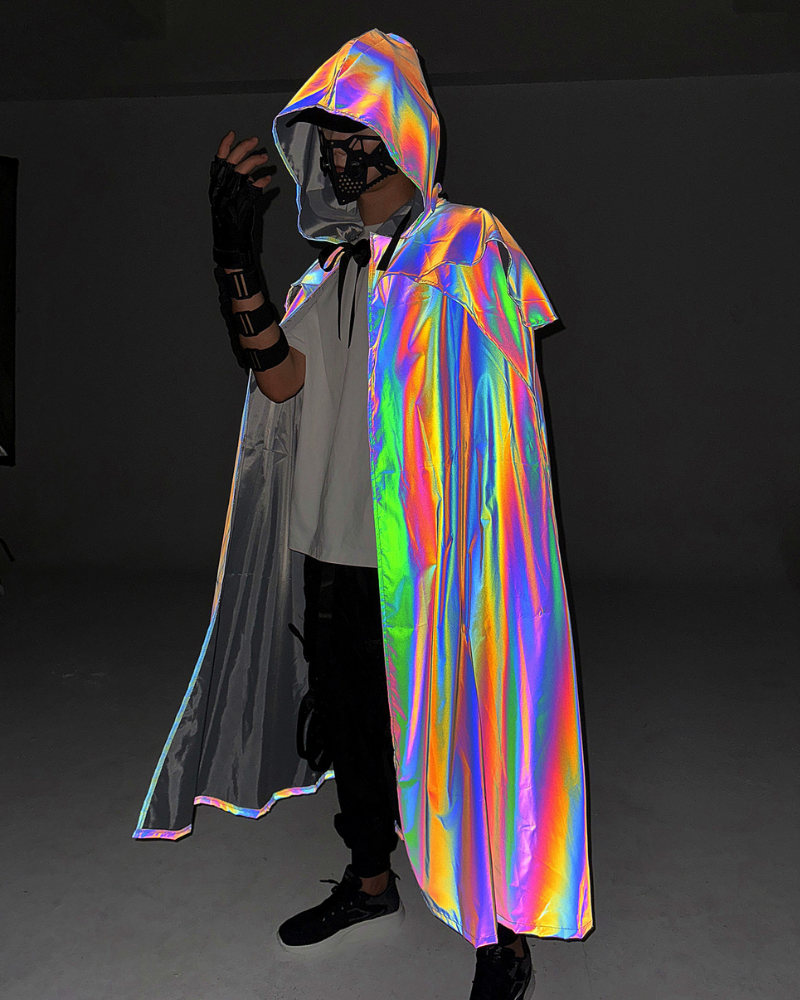 Vibrant Reflective Wizard Cloak -  gothic hooded cloak - Vibrant Reflective Wizard Cloak for Themed Wear - View 3
