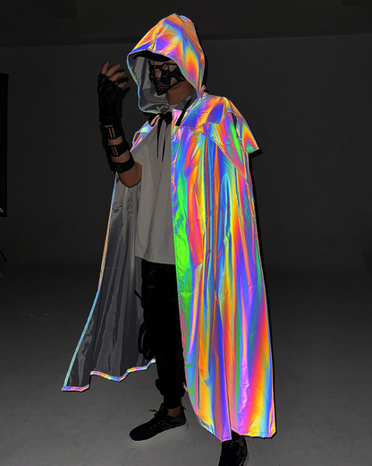 Vibrant Reflective Wizard Cloak -  gothic hooded cloak - Vibrant Reflective Wizard Cloak for Themed Wear - View 3