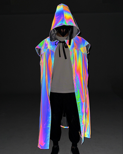 Vibrant Reflective Wizard Cloak -  gothic robe - Vibrant Reflective Wizard Cloak for Themed Wear - View 4