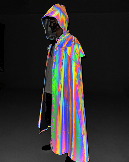 Vibrant Reflective Wizard Cloak - techwear wizard cloak - Vibrant Reflective Wizard Cloak for Themed Wear - Main view