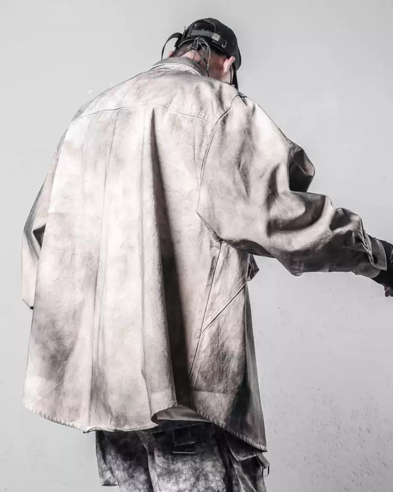 Vibrant Tie-Dye Cargo Shirt -  cargo shirt - Wasteland Style Tie-Dye Cargo Shirt for Bold Fashion - View 3
