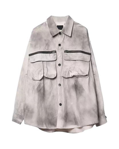 Vibrant Tie-Dye Cargo Shirt -  urban fashion - Wasteland Style Tie-Dye Cargo Shirt for Bold Fashion - View 6
