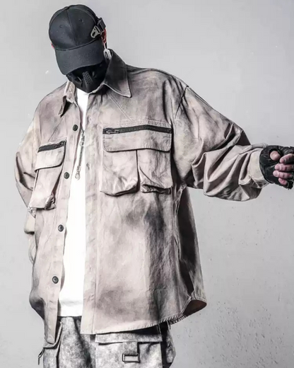 Vibrant Tie-Dye Cargo Shirt - wasteland style shirt - Wasteland Style Tie-Dye Cargo Shirt for Bold Fashion - View 2