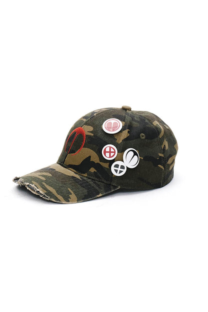 Vintage Camo Badge Cap - casual wear cap - Casual Vintage Camo Badge Cap with Distressed Design - View 8