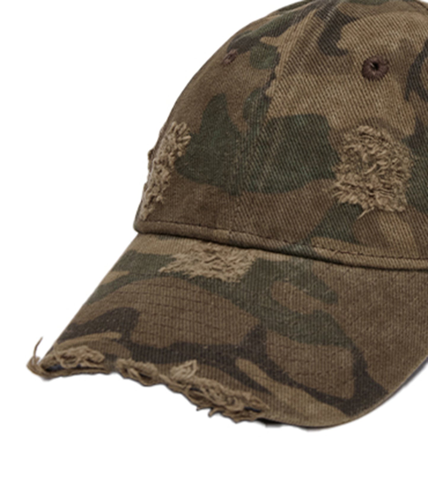 Vintage Camo Distressed Logo Cap - vintage cap - Vintage Camo Distressed Logo Cap with Adjustable Fit - View 14
