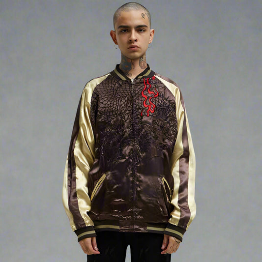 Vintage Dragon Reversible Jacket - reversible jacket for layering - Vintage Dragon Reversible Jacket for Stylish Layering - Main view