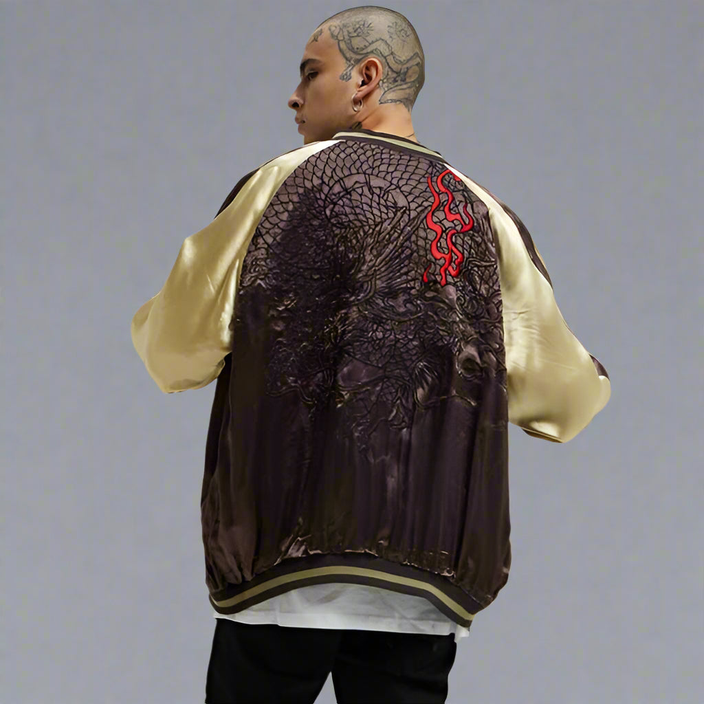 Vintage Dragon Reversible Jacket -  reversible jacket - Vintage Dragon Reversible Jacket for Stylish Layering - View 3