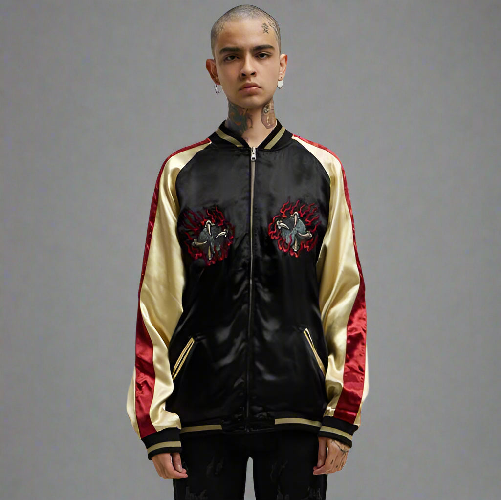 Vintage Dragon Reversible Jacket - sukajan jacket - Vintage Dragon Reversible Jacket for Stylish Layering - View 2