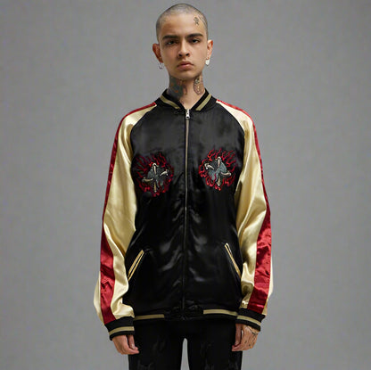 Vintage Dragon Reversible Jacket - sukajan jacket - Vintage Dragon Reversible Jacket for Stylish Layering - View 2