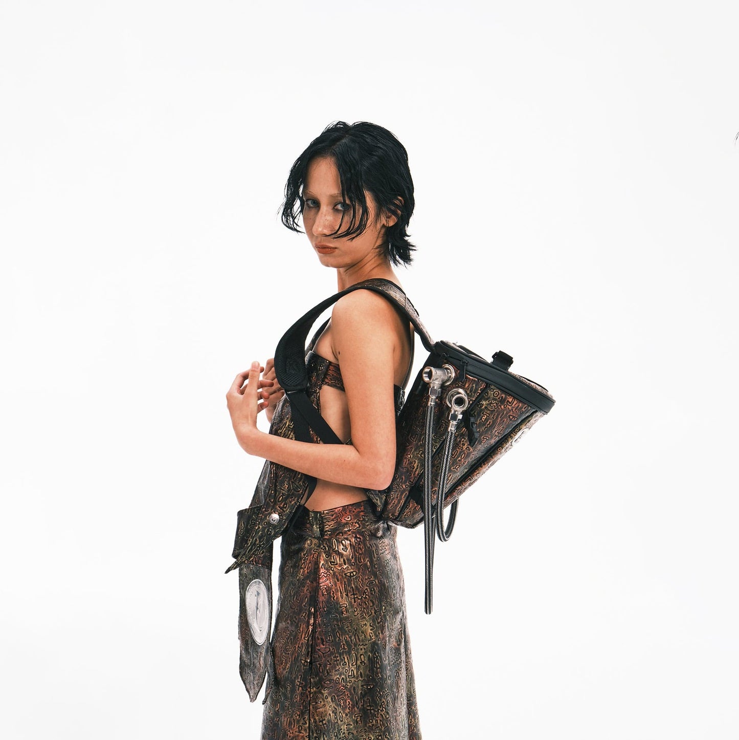 Vintage-Inspired Oracle Pipe Backpack -  artisanal retro backpack - Unique Vintage-Inspired Oracle Pipe Backpack - View 3