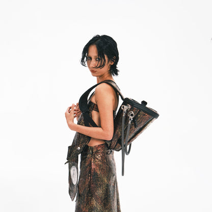 Vintage-Inspired Oracle Pipe Backpack -  artisanal retro backpack - Unique Vintage-Inspired Oracle Pipe Backpack - View 3