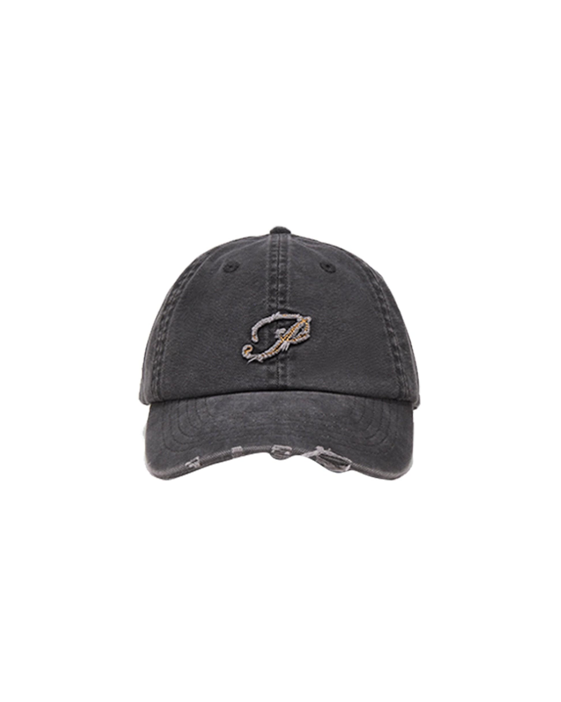 Vintage Logo Embroidered Cap -  raw edge design cap - Distressed Vintage Logo Embroidered Cap - View 21