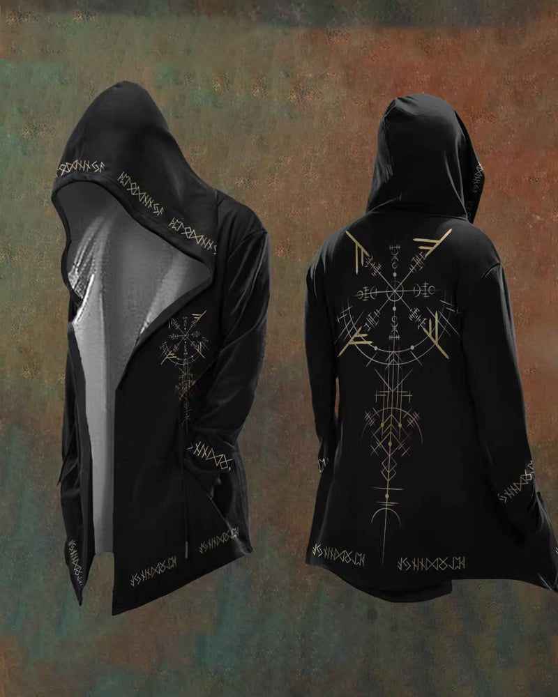 Vintage Viking Totem Hooded Jacket -  hooded jacket - Vintage Viking Totem Hooded Jacket for Stylish Adventures - View 5