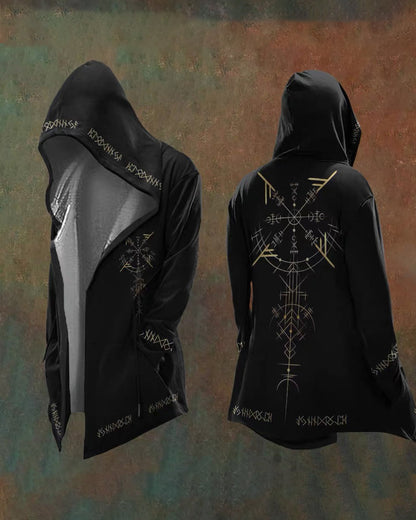 Vintage Viking Totem Hooded Jacket -  hooded jacket - Vintage Viking Totem Hooded Jacket for Stylish Adventures - View 5