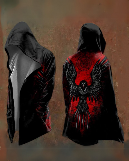 Vintage Viking Totem Hooded Jacket -  outdoor wear - Vintage Viking Totem Hooded Jacket for Stylish Adventures - View 6