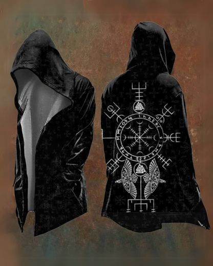Vintage Viking Totem Hooded Jacket - viking art design - Vintage Viking Totem Hooded Jacket for Stylish Adventures - View 8