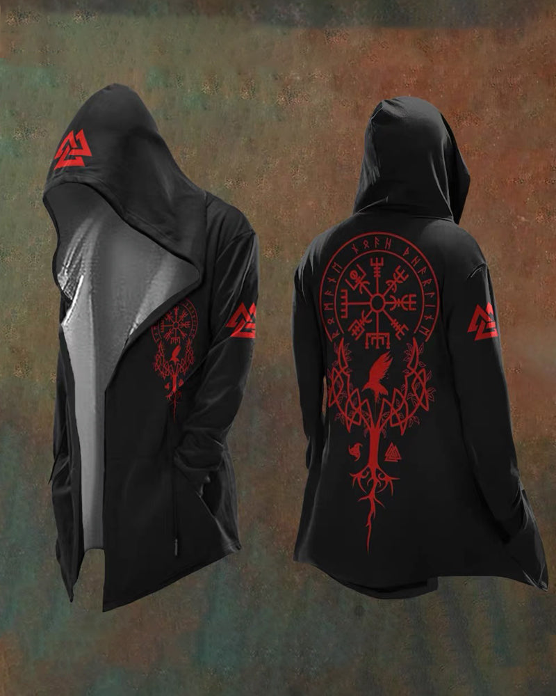 Vintage Viking Totem Hooded Jacket -  comfortable hood jacket - Vintage Viking Totem Hooded Jacket for Stylish Adventures - View 3