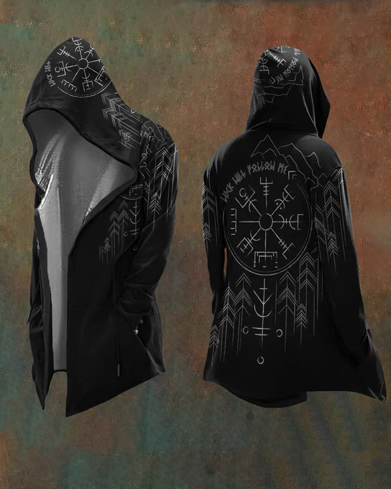 Vintage Viking Totem Hooded Jacket -  durable polyester jacket - Vintage Viking Totem Hooded Jacket for Stylish Adventures - View 4