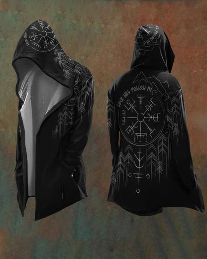 Vintage Viking Totem Hooded Jacket -  durable polyester jacket - Vintage Viking Totem Hooded Jacket for Stylish Adventures - View 4