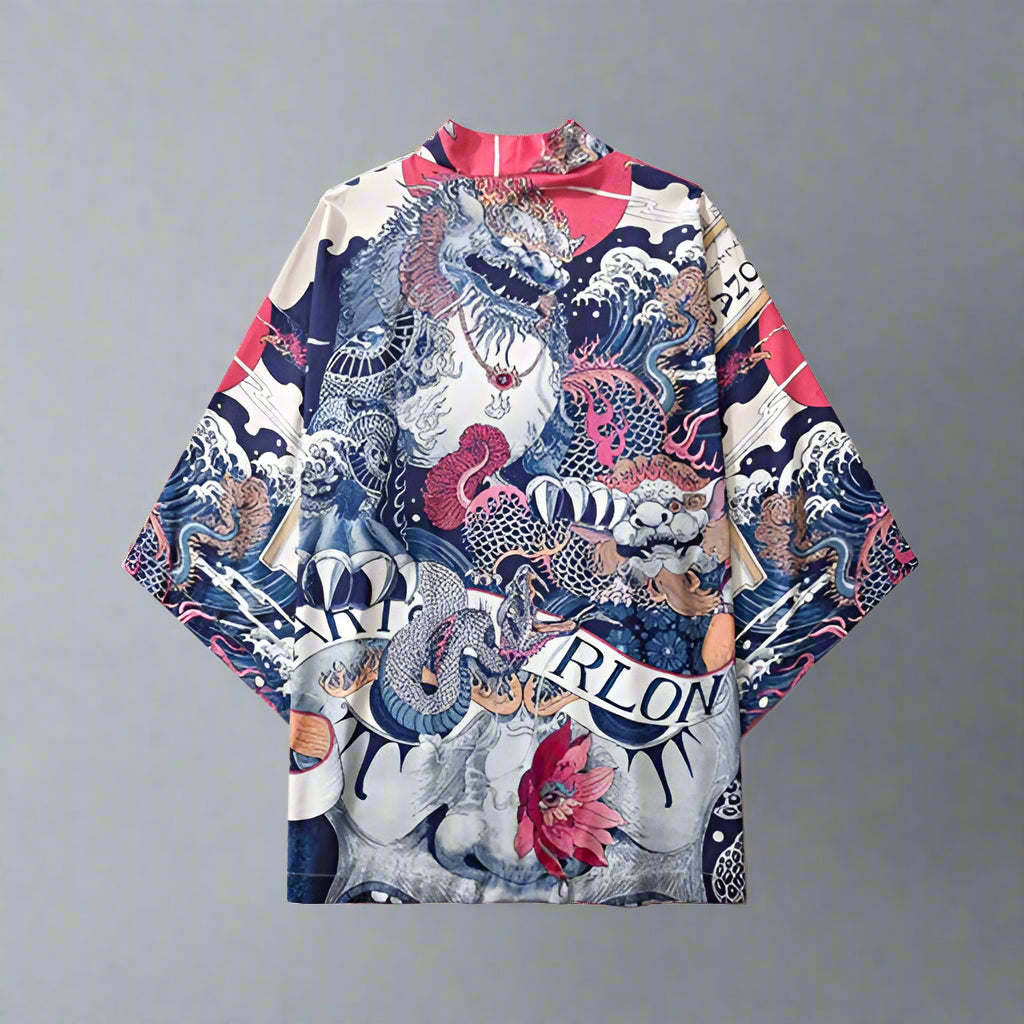 Warrior's Elegant Kimono - stylish kimono for men - Men's Artistic Samurai Kimono Jacket for Comfort - View 2