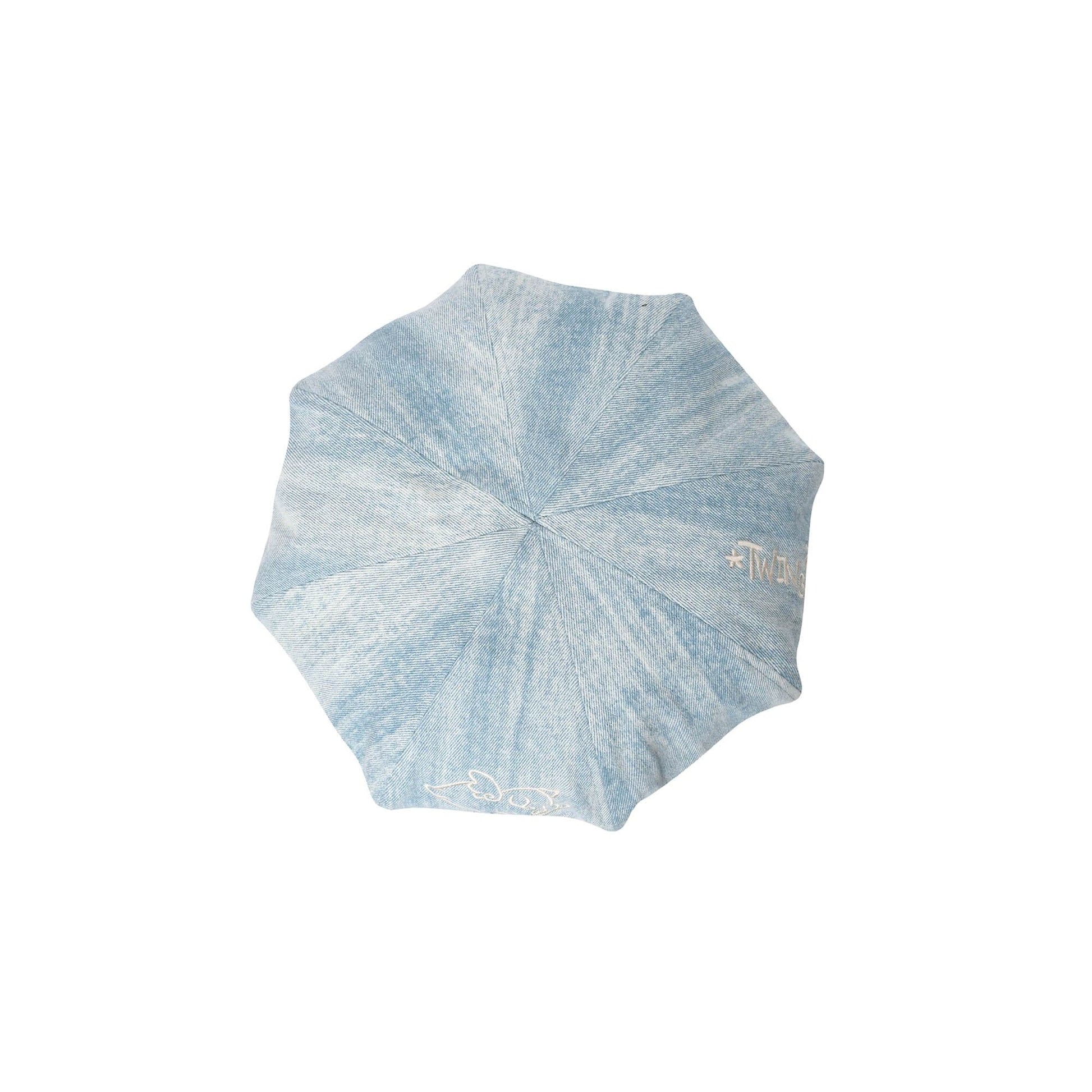 Washed Denim Embroidered Newsboy Cap - New Arrivals - Washed Denim Newsboy Cap with Playful Piglet Design - View 2