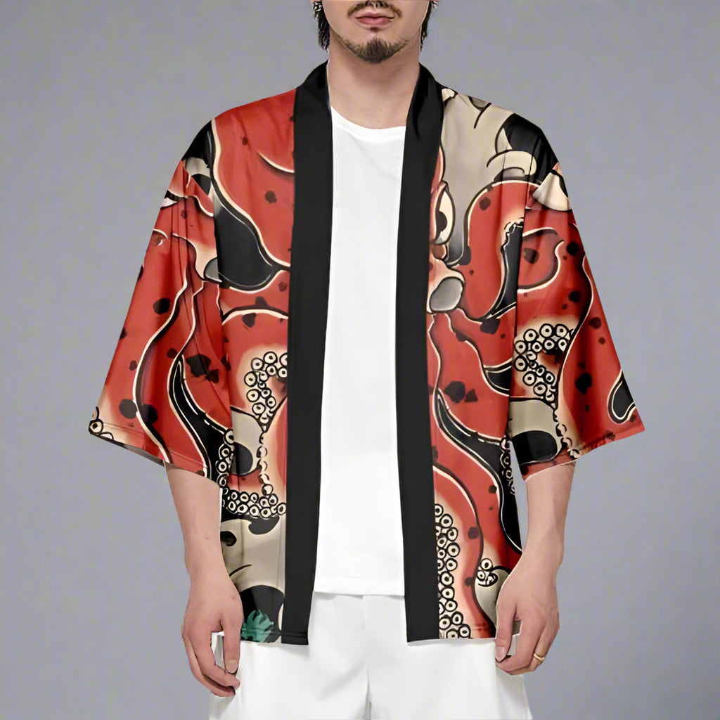 Whimsical Octopus Wrap Kimono -  casual wear - Whimsical Octopus Kimono Wrap for Comfort and Style - View 3
