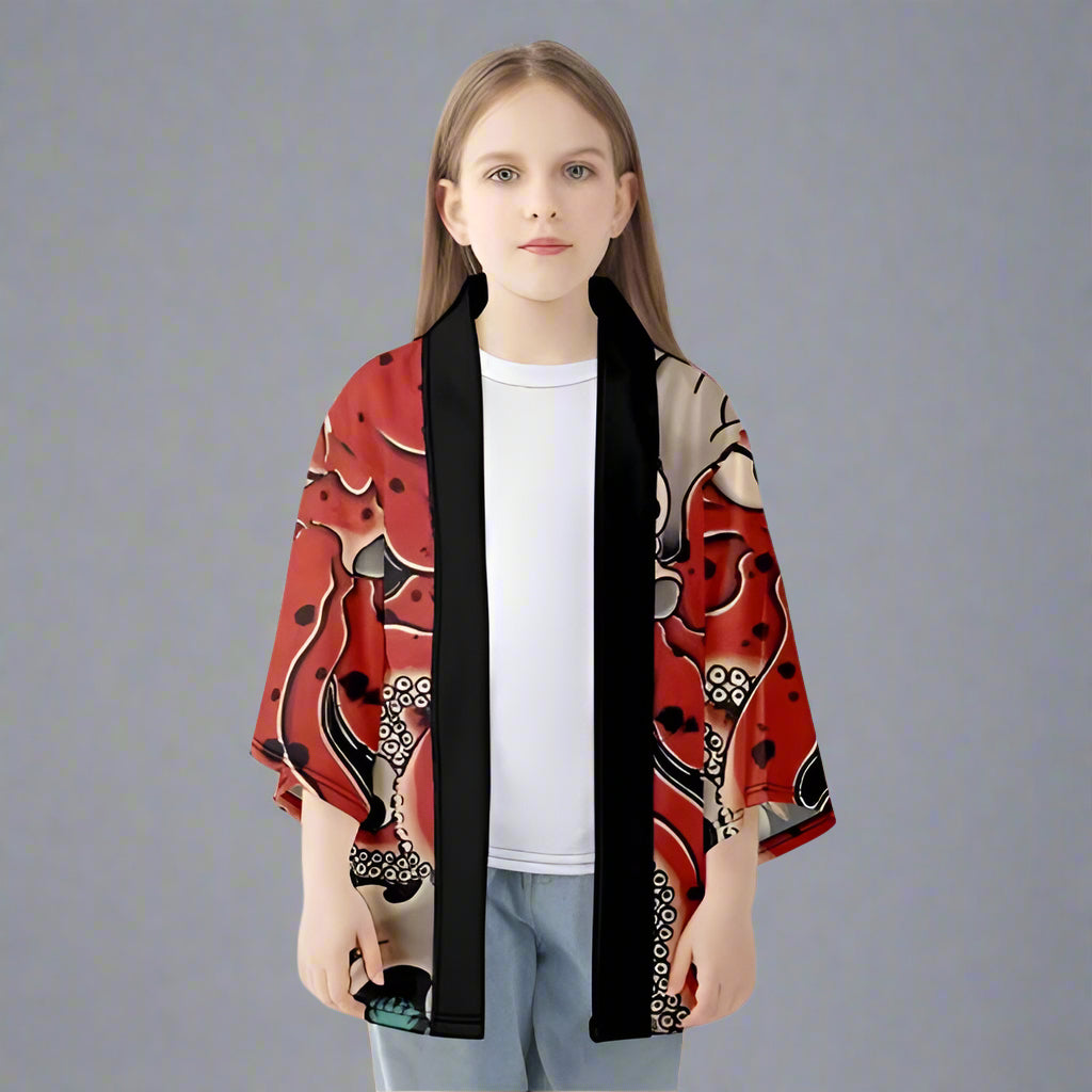 Whimsical Octopus Wrap Kimono -  haori jacket - Whimsical Octopus Kimono Wrap for Comfort and Style - View 5