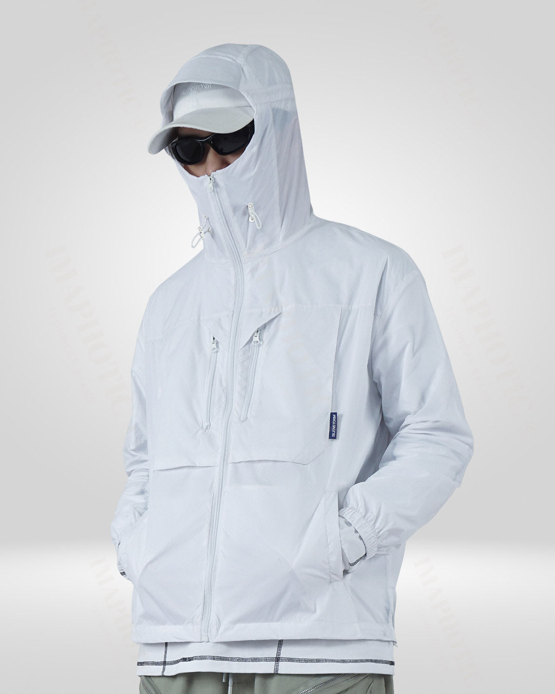 White Sun Protective Jacket - Lightweight UV Protection Gear for All - outdoor sun protection - Lightweight White Sun Protective Jacket for Outdoor Comfort - Main view