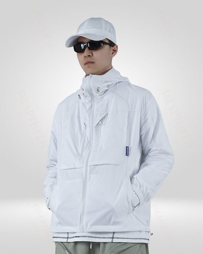 White Sun Protective Jacket - Lightweight UV Protection Gear for All - sun jacket - Lightweight White Sun Protective Jacket for Outdoor Comfort - View 2