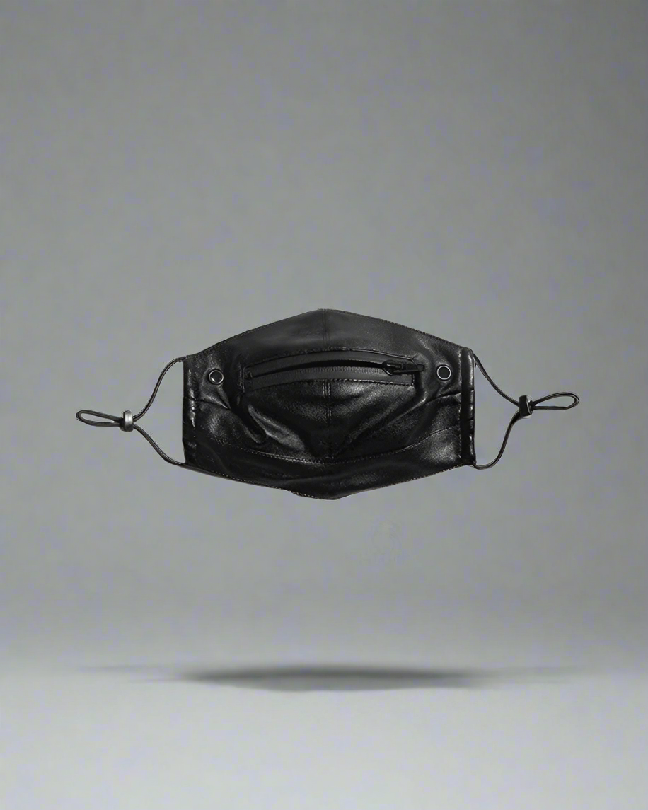 Zippered Leather Punk Mask -  unisex mask - Adjustable Zip Leather Punk Mask for Streetwear Style - View 7