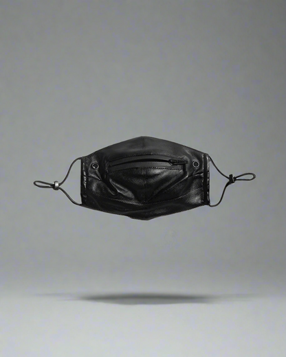 Zippered Leather Punk Mask -  unisex mask - Adjustable Zip Leather Punk Mask for Streetwear Style - View 7