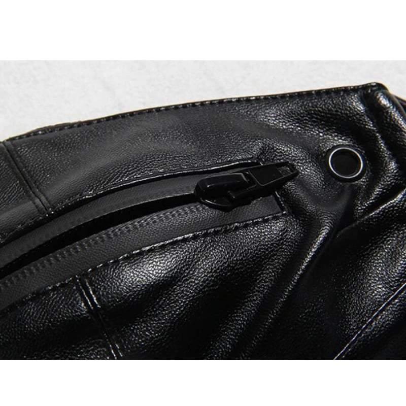 Zippered Leather Punk Mask -  adjustable elastic mask - Adjustable Zip Leather Punk Mask for Streetwear Style - View 10