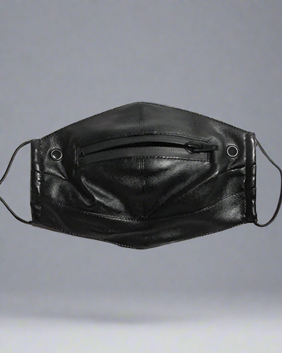 Zippered Leather Punk Mask -  techwear mask - Adjustable Zip Leather Punk Mask for Streetwear Style - View 6