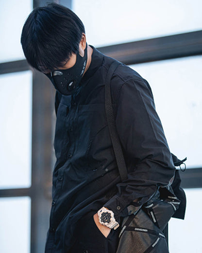 Enshadower Black Face Mask -  techwear accessories - Enshadower Black Face Mask: Breathable and Functional - View 5